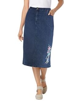 Women's Plus Size Stretch Jean Skirt