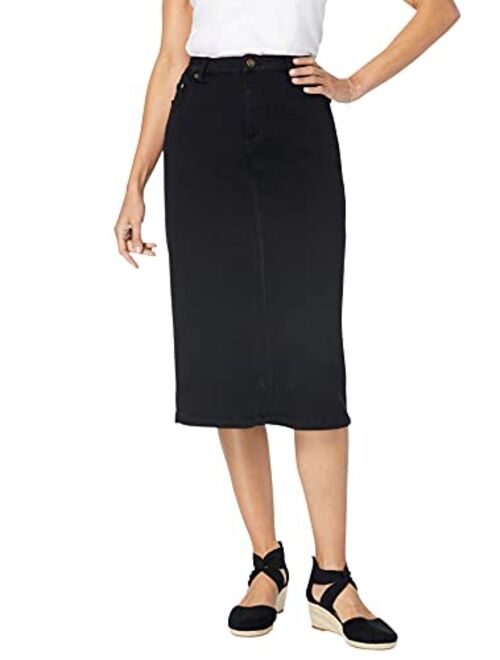 Woman Within Women's Plus Size Stretch Jean Skirt