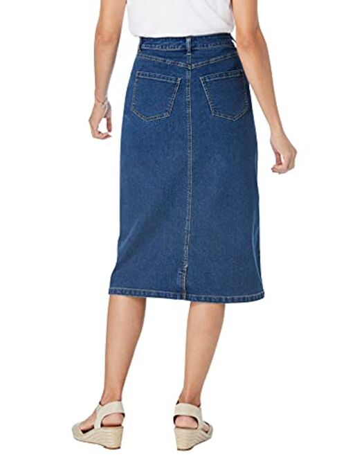 Woman Within Women's Plus Size Stretch Jean Skirt