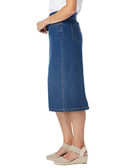 Woman Within Women's Plus Size Stretch Jean Skirt