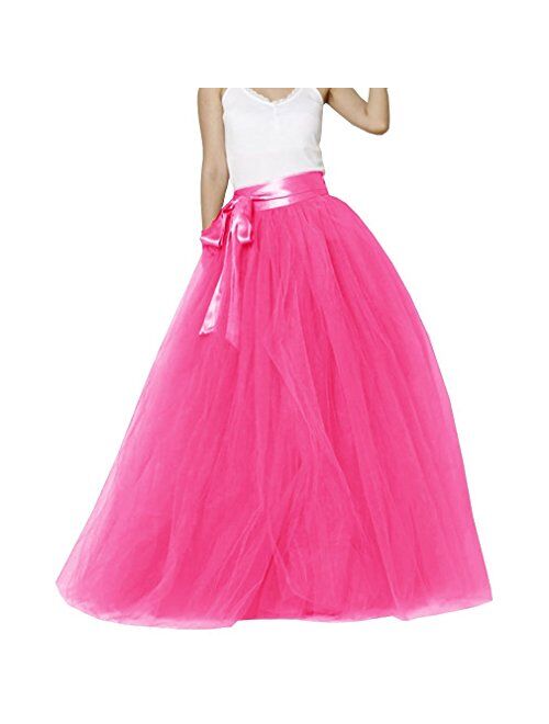 EllieHouse Womens Long Tutu Party Evening Tulle Skirt PC05