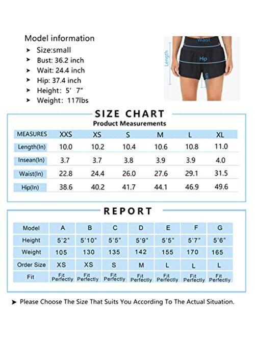 THE GYM PEOPLE Womens High Waisted Running Shorts Quick Dry Athletic Workout Shorts with Mesh Liner Zipper Pockets