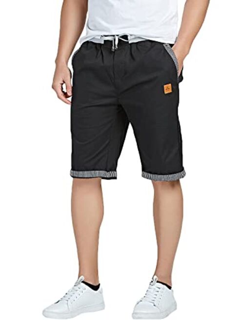 Gaocai Mens Shorts Classic Fit Summer Shorts Casual Shorts for Men with Elastic Waist and Pockets