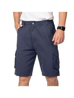 Yozai Mens Cargo Shorts Relaxed Fit Multi-Pocket Outdoor Hiking Shorts