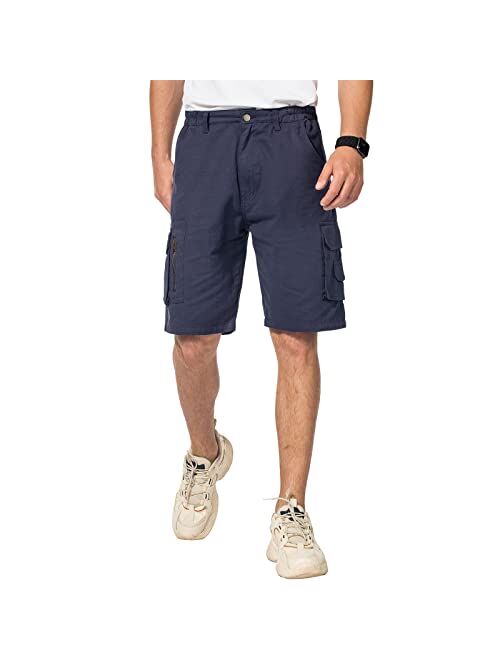 Yozai Mens Cargo Shorts Relaxed Fit Multi-Pocket Outdoor Hiking Shorts