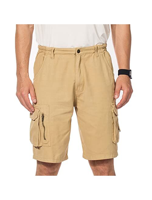 Yozai Mens Cargo Shorts Relaxed Fit Multi-Pocket Outdoor Hiking Shorts