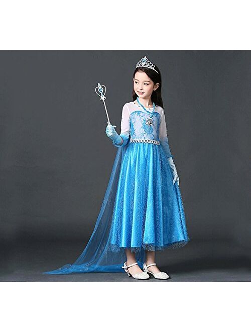 3 otters Princess Dress Up, Princess Jewelry Costume Accessories Kids Crown Magic Gloves Party Dress Up 6PCS