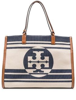 logo-print canvas tote bag