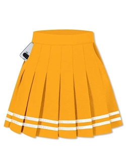 SANGTREE Pleated Skirt, Elastic Waist Uniform Skirt for Girls & Women, 2 Years - Adult 3XL