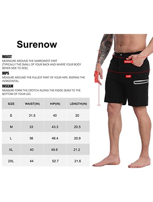 Surenow Men's Hiking Cargo Shorts Lightweight Quick-Dry Shorts Summer Outdoor Fishing Shorts Camping Travel Shorts for Men