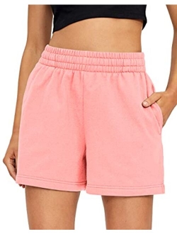 AUTOMET Womens Sweat Shorts Summer Casual High Waisted Athletic Shorts Comfy Lounge Running Shorts Gym Shorts with Pockets