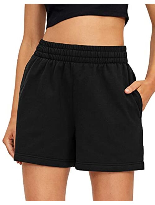 AUTOMET Womens Sweat Shorts Summer Casual High Waisted Athletic Shorts Comfy Lounge Running Shorts Gym Shorts with Pockets