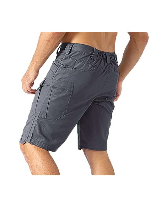 HENWENVONSON 2022 Waterproof Urban Tactical Shorts for Men Quick Dry Breathable Hiking Fishing Cargo Shorts (No Belt)