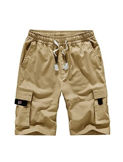 Hoyomi Cargo Short for Men,Classic Fit Half Quick Dry Athletic Multi-Pocket Mens Shorts 2022 Hiking Outdoor Shorts for Men