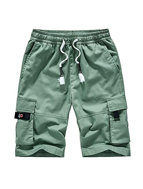 Hoyomi Cargo Short for Men,Classic Fit Half Quick Dry Athletic Multi-Pocket Mens Shorts 2022 Hiking Outdoor Shorts for Men