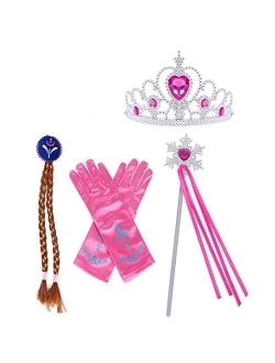 HenzWorld Princess Costume Dress Up Christmas Accessories Jewelry Gloves Wand Tiara Pretend Cosplay Party Gifts