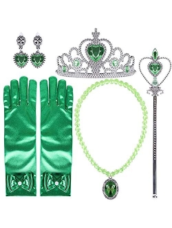 Orgrimmar Princess Dress Up Accessories Gloves Tiara Crown Wand Necklaces Presents for Kids Girls