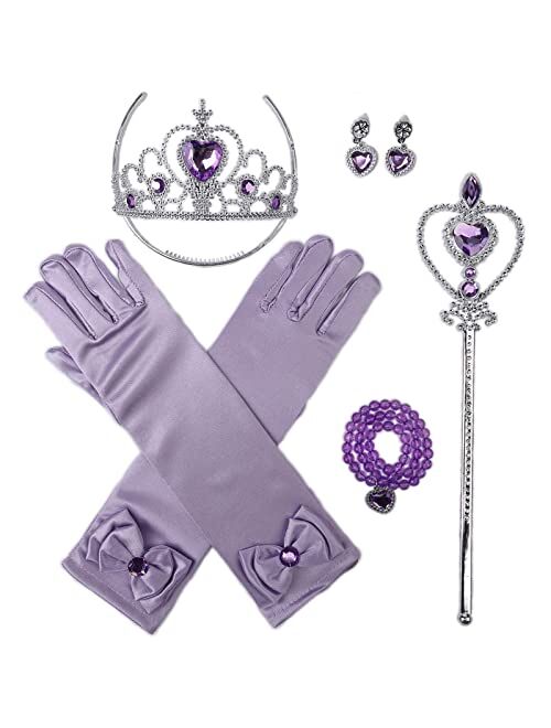 Orgrimmar Princess Dress Up Accessories Gloves Tiara Crown Wand Necklaces Presents for Kids Girls