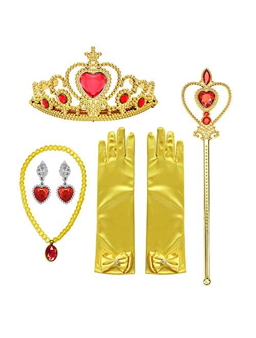 Orgrimmar Princess Dress Up Accessories Gloves Tiara Crown Wand Necklaces Presents for Kids Girls