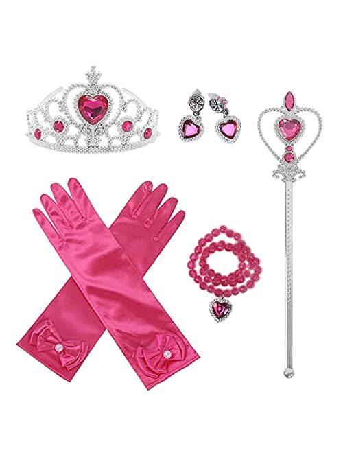 Orgrimmar Princess Dress Up Accessories Gloves Tiara Crown Wand Necklaces Presents for Kids Girls