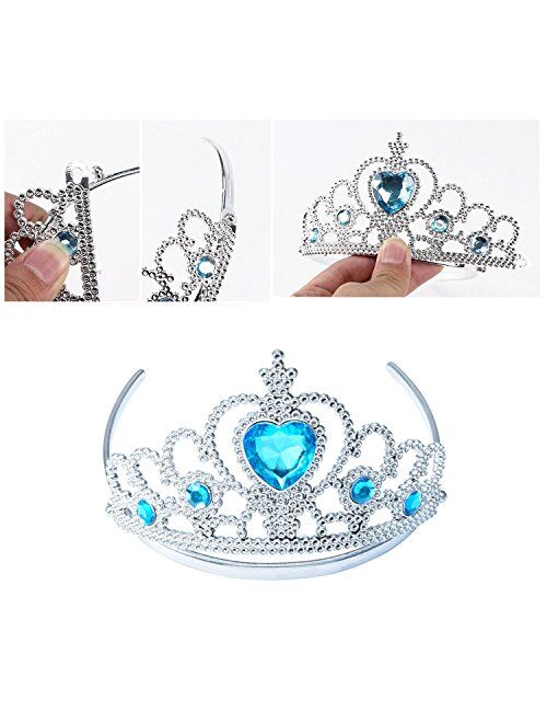 Yosbabe Princess Elsa Dress up Party Accessories Princess Jewelry Dress up Play Toy Set for Girls