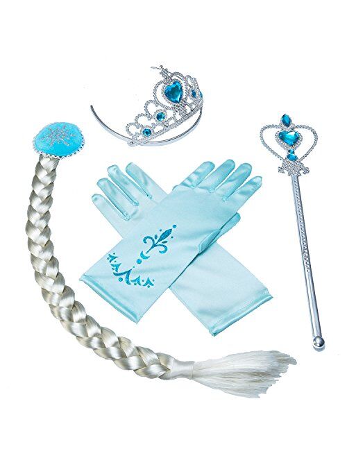 Yosbabe Princess Elsa Dress up Party Accessories Princess Jewelry Dress up Play Toy Set for Girls