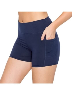 ALWAYS Women Workout Yoga Shorts - Premium Buttery Soft Solid Stretch Cheerleader Running Dance Volleyball Short Pants