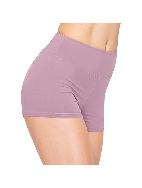 ALWAYS Women Workout Yoga Shorts - Premium Buttery Soft Solid Stretch Cheerleader Running Dance Volleyball Short Pants