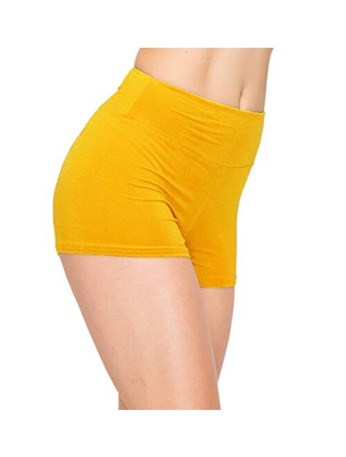 ALWAYS Women Workout Yoga Shorts - Premium Buttery Soft Solid Stretch Cheerleader Running Dance Volleyball Short Pants