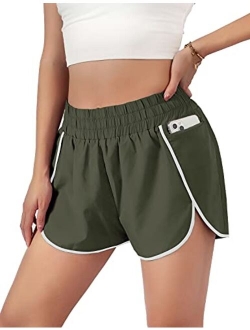 Women's Quick-Dry Running Shorts Workout Sport Layer Active Shorts with Pockets 1.75"