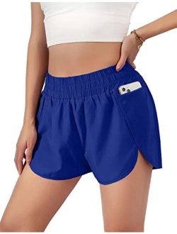 Women's Quick-Dry Running Shorts Workout Sport Layer Active Shorts with Pockets 1.75"