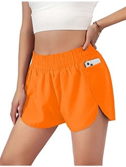 Women's Quick-Dry Running Shorts Workout Sport Layer Active Shorts with Pockets 1.75"