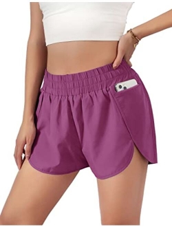 Women's Quick-Dry Running Shorts Workout Sport Layer Active Shorts with Pockets 1.75"