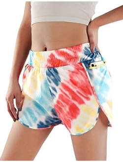 Women's Quick-Dry Running Shorts Workout Sport Layer Active Shorts with Pockets 1.75"