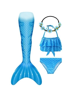 GALLDEALS Mermaid for Swimming Girls Swimsuit Princess Bikini Set Bathing Suit Swimmable Costume (No Monofin)