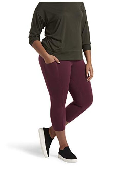 No Nonsense Women's Cotton Lounge Capri Legging with Tech Pocket