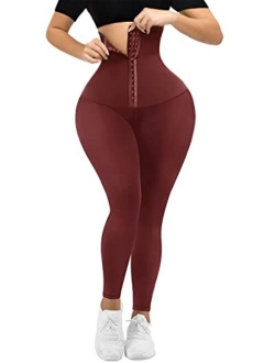 YOFIT Super High Waist Corset Leggings for Women Body Shaping Waist Cincher Sports Leggings with Waist Trainer Attached