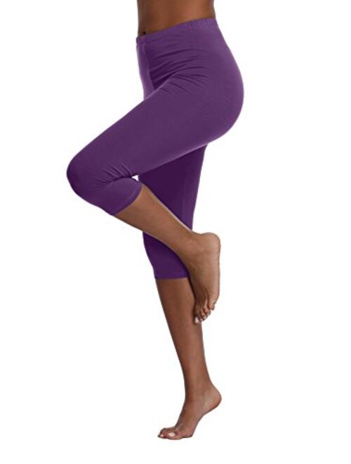 Kotii Women's Lightweight Soft Capri Leggings Crop Leggings 3/4 Stretch Yoga Pants