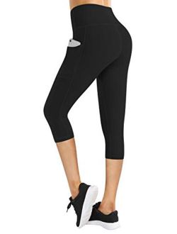 Fengbay High Waist Yoga Pants with Pockets, Capri Leggings for Women Tummy Control Running 4 Way Stretch Workout Leggings