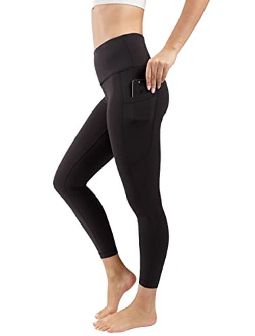 90 Degree By Reflex High Waist Squat Proof Tummy Control Power Flex Yoga Capris with Side Pockets
