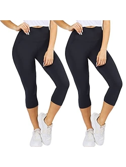 Hi Clasmix Plus Size Leggings for Women 1X-4X-High Waisted Tummy Control Workout Super Soft Black Leggings Yoga Pants