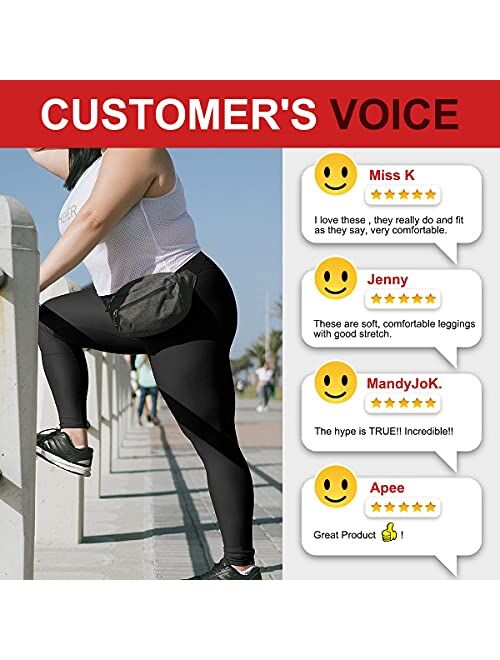 Hi Clasmix Plus Size Leggings for Women 1X-4X-High Waisted Tummy Control Workout Super Soft Black Leggings Yoga Pants