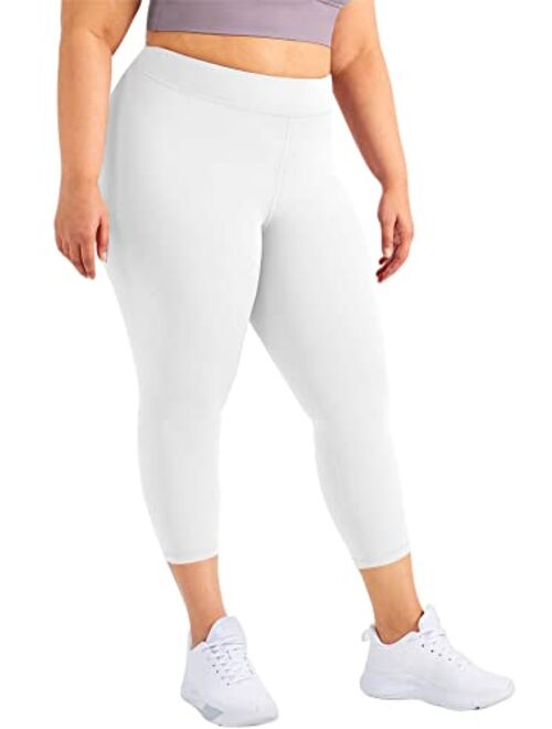 Lounge In Style Women's Soft Cotton Plus Size Capri Leggings, X-Large - 4X, Wide Waistband, Crop Workout Pants