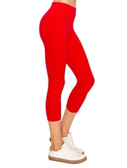 EttelLut Cotton Spandex Basic Leggings Pants-Jersey Full/Capri Regular/Plus Size