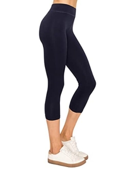 EttelLut Cotton Spandex Basic Leggings Pants-Jersey Full/Capri Regular/Plus Size