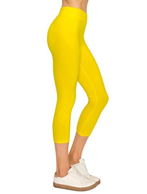 EttelLut Cotton Spandex Basic Leggings Pants-Jersey Full/Capri Regular/Plus Size