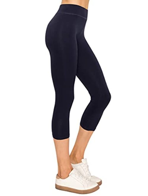 EttelLut Cotton Spandex Basic Leggings Pants-Jersey Full/Capri Regular/Plus Size