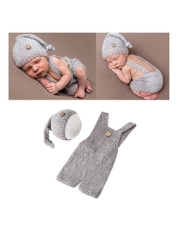 Vemonllas Fashion Cute Newborn Boy Girls Baby Costume Outfits Photography Props Hat Pants