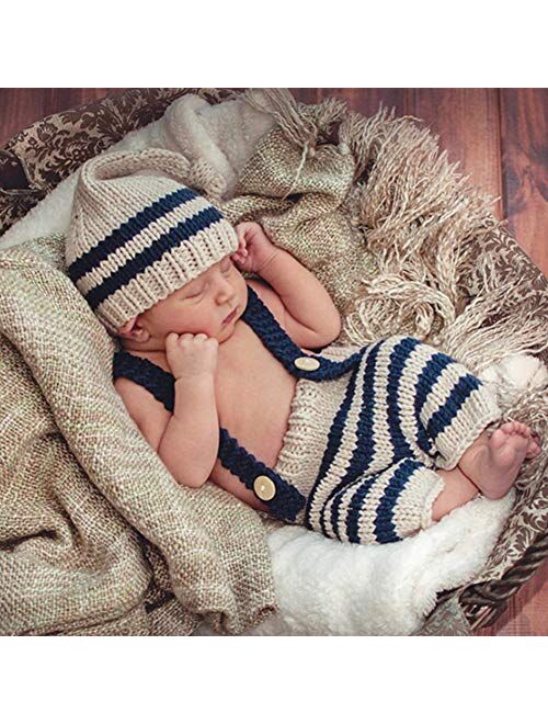 Vemonllas Fashion Cute Newborn Boy Girls Baby Costume Outfits Photography Props Hat Pants