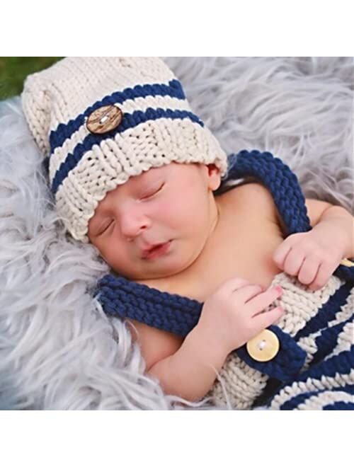 Vemonllas Fashion Cute Newborn Boy Girls Baby Costume Outfits Photography Props Hat Pants